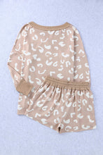 Load image into Gallery viewer, Leopard V-Neck Top and Shorts Lounge Set