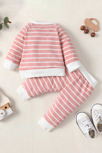 Load image into Gallery viewer, Baby Striped Decorative Button Top and Joggers Set