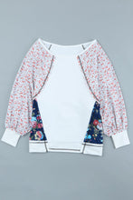 Load image into Gallery viewer, Floral Balloon Sleeve Round Neck Top