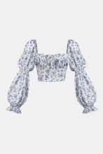 Load image into Gallery viewer, Ditsy Floral Puff Sleeve Crop Top