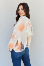 Load image into Gallery viewer, POL Mix It Up Tie Dye Hooded Distressed Sweater in Ivory/Orange