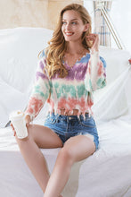 Load image into Gallery viewer, Tie Dye Raw Hem Dropped Shoulder Sweater