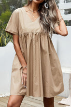 Load image into Gallery viewer, V-Neck Short Sleeve Mini Dress
