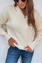 Load image into Gallery viewer, Cutout Shoulder Rib-Knit Sweater