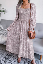 Load image into Gallery viewer, Printed Smocked Flounce Sleeve Maxi Dress