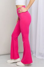 Load image into Gallery viewer, Zenana Full Size High Waist Sports Flare Pants in Hot Pink