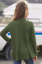 Load image into Gallery viewer, Girls Cutout Mock Neck Zip-Back Top