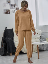 Load image into Gallery viewer, Dropped Shoulder Teddy Lounge Set