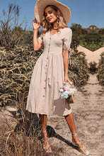 Load image into Gallery viewer, Button Down Tie Cuff Midi Dress