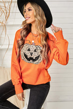 Load image into Gallery viewer, Halloween Leopard Jack-O-Lantern Sweatshirt DIBS JACKO