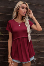 Load image into Gallery viewer, Lace Trim Round Neck Tunic Top