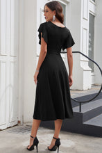 Load image into Gallery viewer, Flutter Sleeve Surplice Midi Dress
