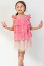 Load image into Gallery viewer, ODDI Girls Buttoned Ruffled Top