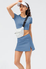 Load image into Gallery viewer, Crisscross Waist Side Slit Athletic Skort