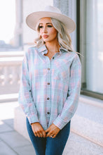 Load image into Gallery viewer, Plaid Button-Up Dropped Shoulder Shirt