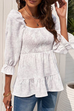 Load image into Gallery viewer, Floral Smocked Ruffled Babydoll Top