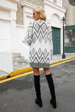 Load image into Gallery viewer, Argyle Open Front Pocket Cardigan