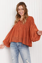 Load image into Gallery viewer, HYFVE Romance Smocked Blouse DIBS ROME