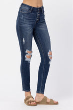 Load image into Gallery viewer, Distressed Button Fly JUDY BLUE Jeans DIBS FLY