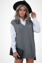 Load image into Gallery viewer, V Neck Split Hem Sweater Vest