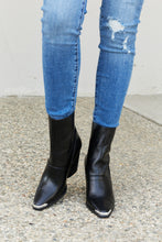 Load image into Gallery viewer, Qupid Shiny Silver Toe Detail Faux Leather Booties