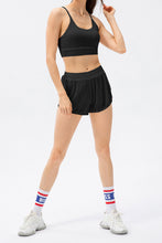 Load image into Gallery viewer, Faux Layered Elastic Waist Pocket Active Shorts