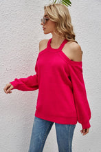 Load image into Gallery viewer, Cutout Cold-Shoulder Rib-Knit Sweater