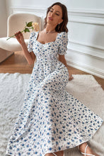 Load image into Gallery viewer, Floral Sweetheart Neck Lace-Up Maxi Dress
