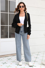 Load image into Gallery viewer, Double Take Fringe Trim Open Front Cardigan