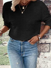 Load image into Gallery viewer, Textured Round Neck Dropped Shoulder Top