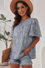 Load image into Gallery viewer, Round Neck Puff Sleeve Blouse