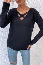 Load image into Gallery viewer, Crisscross V-Neck Knit Top
