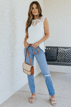 Load image into Gallery viewer, Lace Yoke Round Neck Tank