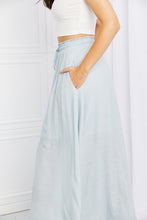 Load image into Gallery viewer, Sweet Lovely by Jen Full Size Leaps and Bounds Slit Maxi Skirt in Misty Blue
