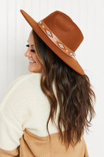 Load image into Gallery viewer, Fame Wanderlust Geometric Print Strap Fedora