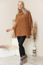 Load image into Gallery viewer, Justin Taylor Turtleneck Lace-Up Dolman Sleeve Sweater
