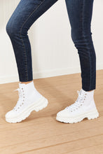 Load image into Gallery viewer, Berness Stick To It Platform Lace-Up Booties in White