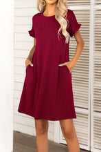 Load image into Gallery viewer, Flounce Sleeve Round Neck Dress with Pockets