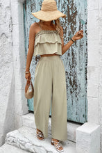 Load image into Gallery viewer, Frill Trim Cami and Wide Leg Pants Set