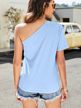 Load image into Gallery viewer, Asymmetrical One-Shoulder Short Sleeve Tee