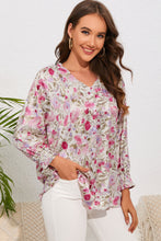 Load image into Gallery viewer, Double Take Floral V-Neck Long Sleeve Shirt