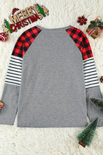 Load image into Gallery viewer, Mixed Print Letter Graphic Long Sleeve Top