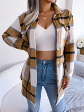 Load image into Gallery viewer, Plaid Belted Button Down Shirt Jacket