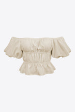 Load image into Gallery viewer, Square Neck Balloon Sleeve Cropped Blouse