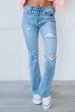 Load image into Gallery viewer, RISEN Carried Away Distressed Flare Leg Jeans