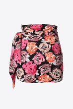 Load image into Gallery viewer, Floral Asymmetric Tie Waist Skirt