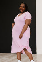 Load image into Gallery viewer, P & Rose Plot Twist Full Size T-Shirt Dress with Pockets in Rose