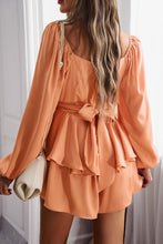 Load image into Gallery viewer, Long Balloon Sleeve Layered Romper