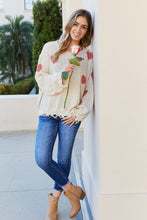 Load image into Gallery viewer, ADORA Full Size Heart Round Neck Distressed Sweater
