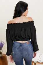 Load image into Gallery viewer, HYFVE Never Too Chic Off-Shoulder Button Front Crop Top